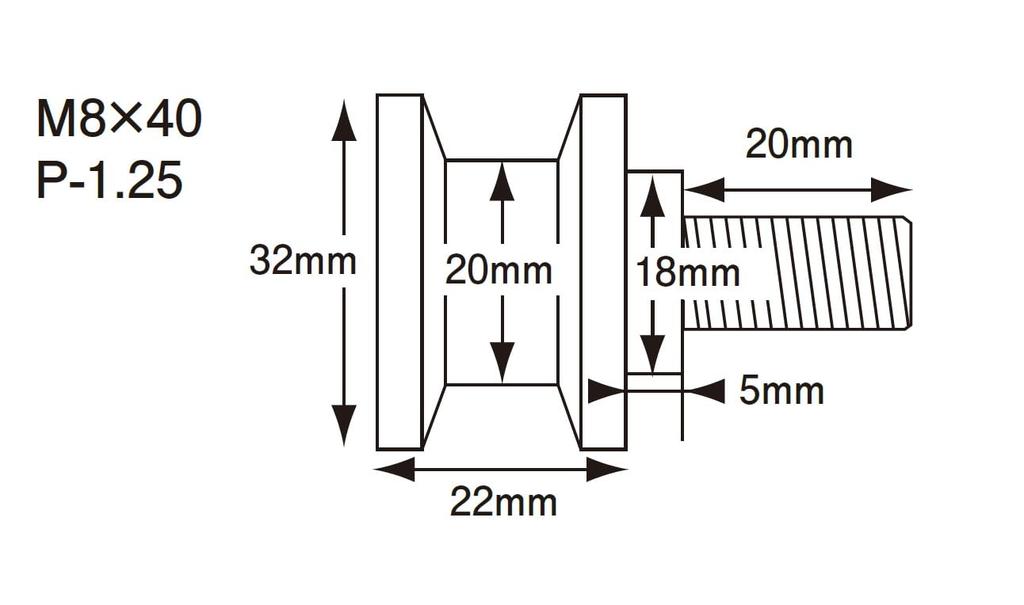 POSH FAITH 004018-32 Motorcycle Equipment Racing Stand Hook M8 Set of 2 Z900RS/CAFE |