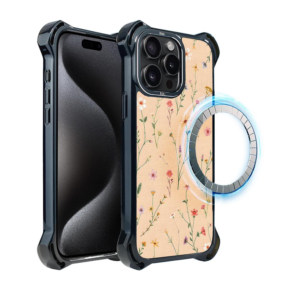 Etui Iphone 15 Pro Ibizu Dropguard Ultra Z Magsafe, Pastel Bloom, Koralowa Łąka
