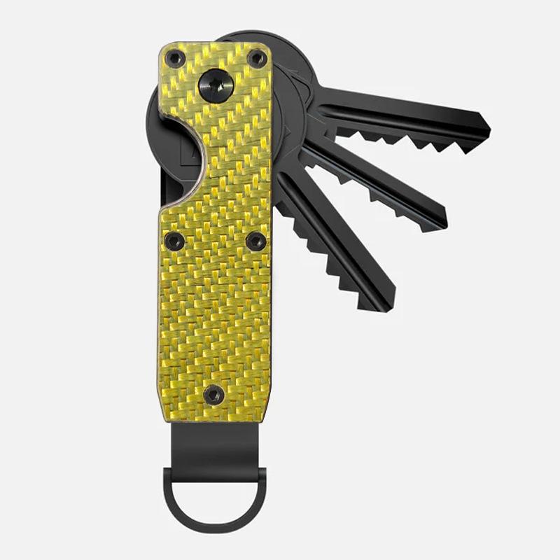 

Durable Metal Key Organizer Holds 2-6 Keys Minimalist Keys Bag Plaid with Screwdriver Key Case Holder for Keys Less Than 6.2cm золотий