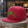 Irish Shamrock Heartbeat Baseball Cap Polyester Unisex Flat Brim HipHop Street Style Adjustable Golf Hat