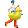 Adults Inflatable Yellow Duck Costume Halloween Costumes for Women Men Animal Cosplay Carnival Costume Party Fancy Dress