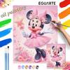 Minnie Mouse Floral Pink Dress Oil Paint Digital Painting Art Kit Handmade DIY Painting Kit Home Decor