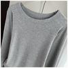 Ribbed Round Neck Long Sleeve Base Top Modal Slim Inner Wear For Winter Stretchy Slim Base Layer Soft Ribbed Fabric Good For Inner And Outer Wear Top