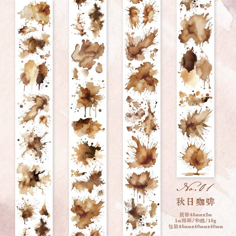 1pcs/1lot Decorative Adhesive Tapes Watercolour Masking Tapes Junk Journal Scrapbooking Stikcers Paper Japanese