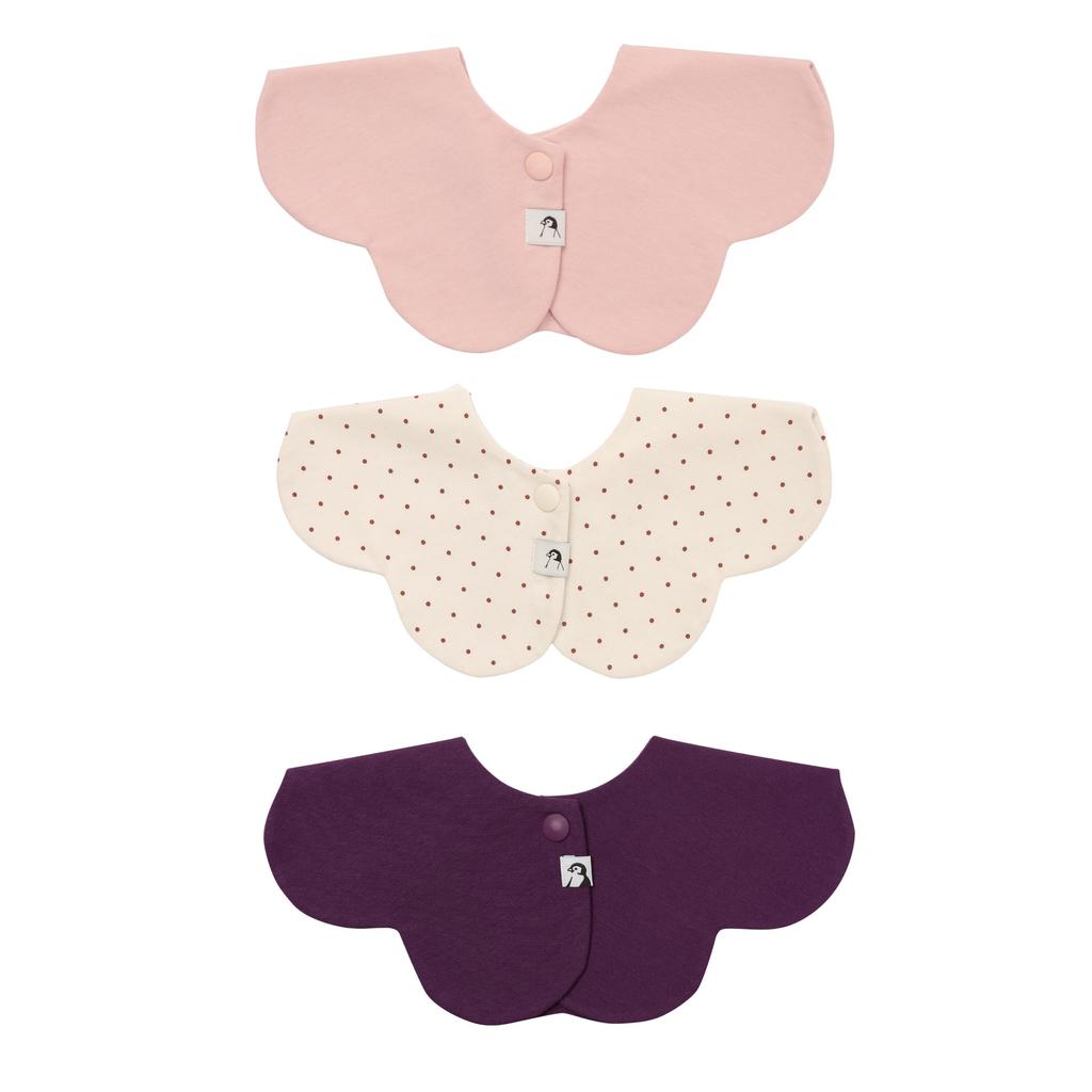 Konny Bib Set Baby Bib Rolling Bib Absorbent and Simple for Girls and Boys Baby Coordination Baby Shower Gift Stylish Present Set Deep [Konny] 3-Piece