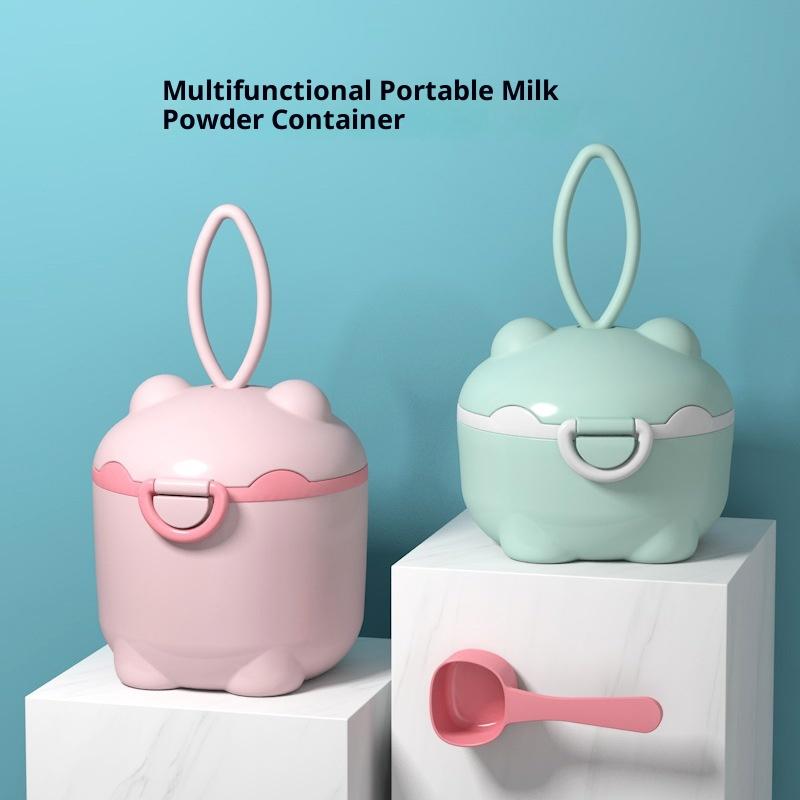 Cartoon Portable Milk Powder Container With Spoon Baby Milk Powder Storage Box Baby Feeding Travel Container