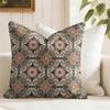 Snycler Boho Teppichmuster Kissenbezug Natürlicher Leinen Doppelseitiger Druck Dekokissenbezug für Sofa Couch Heimdekoration