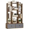 12 Shelf Storage Unit, with Drawers - Brown