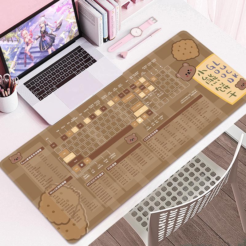 Extra Large Cartoon PS Hotkeys CAD Mouse Pad - Non-Slip Desk Mat for Keyboard & Laptop
