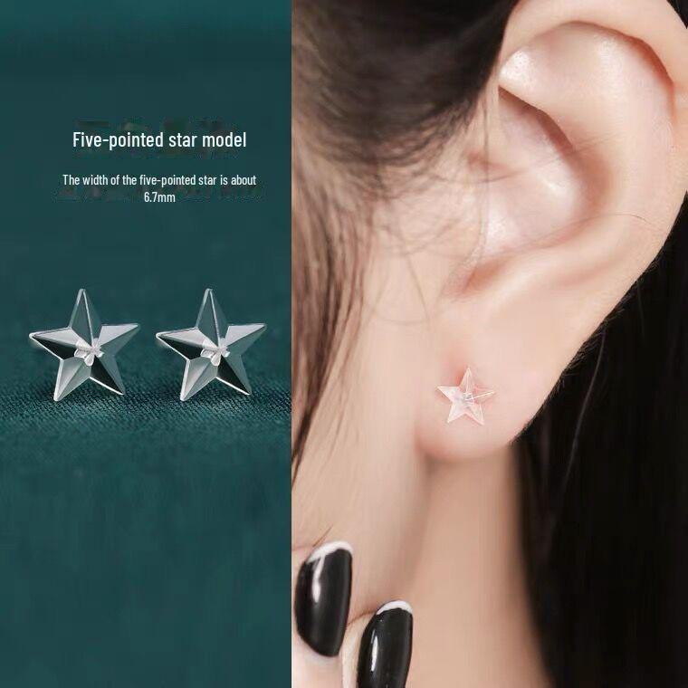 Clear Resin Earrings with Soft Glue & Invisible Ear Care for Students