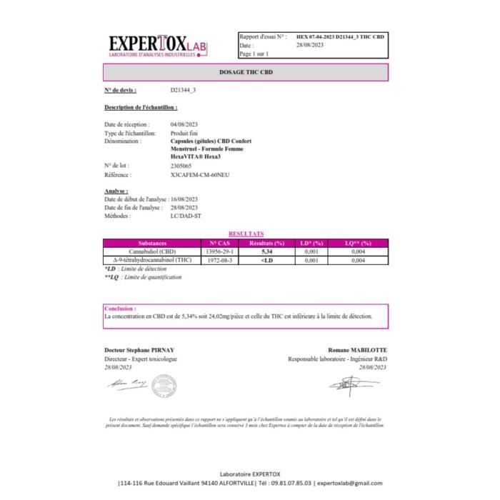 60 HexaVITA Menstrual Comfort CBD-Kapseln 1500 mg, THC-frei 4 Schachteln