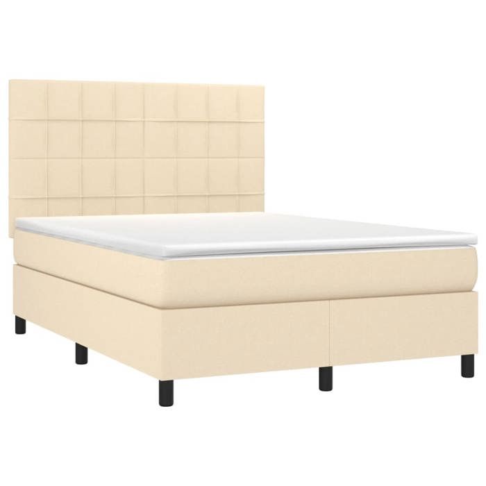 VidaXL Slat Bed Base with Mattress and LED, Upholstered Bed, Double Bed, Adult Bed for Interior Bedroom, 3134882