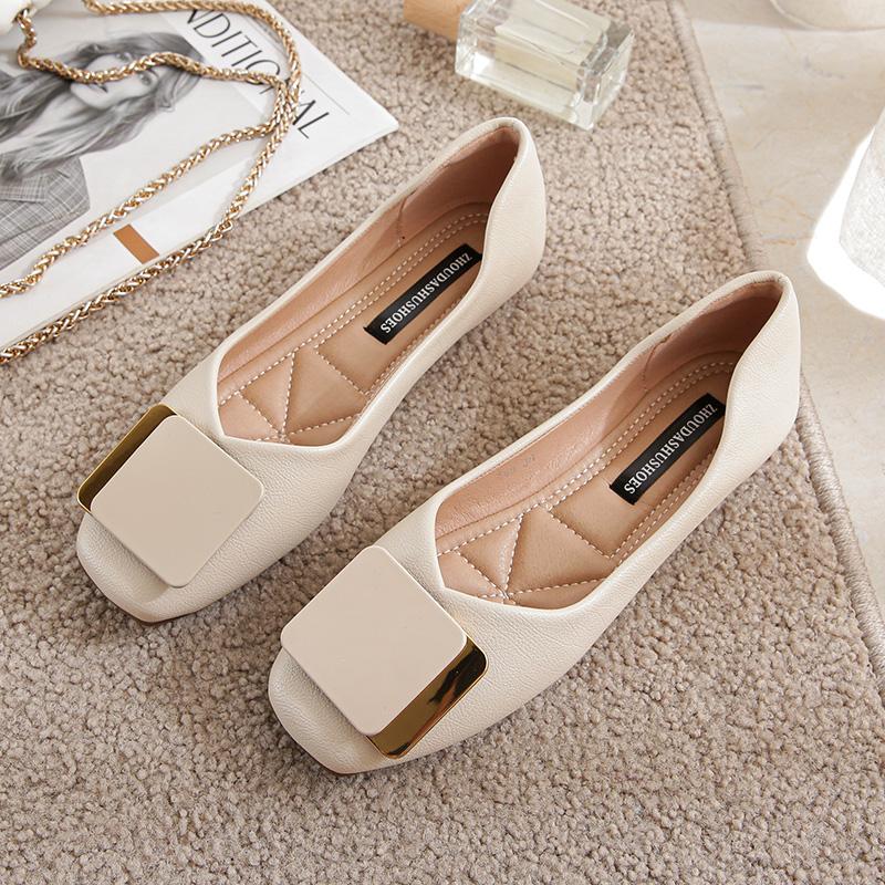 Single Shoe Girl 2025 New Spring Fairy Style French Soft-soled Flat-soled Autumn Shoes Light Mouth Versatile Soft Leather Doudou Shoes