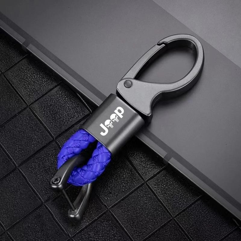 

Для Jeep Металлический Брелок для Ключей Автомобиля Кожаный Шнурок Брелоки Брелок для Jeep Renegade Compass Wrangler Patriot Grand Cherokee Rubicon небесно-голубой