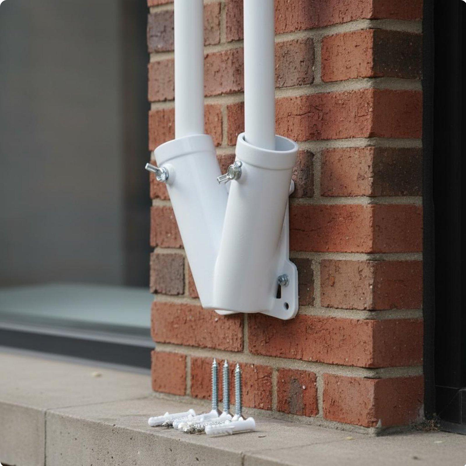 Double Flagpole Bracket Weather Resistant 2-Position