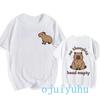 Fashion Capybara T Shirt Men/women EU Szie T-shirt Funny Capibara Harajuku Tees Tops Cartoon Mange Y2k 90s Grunge Tshirt Clothes