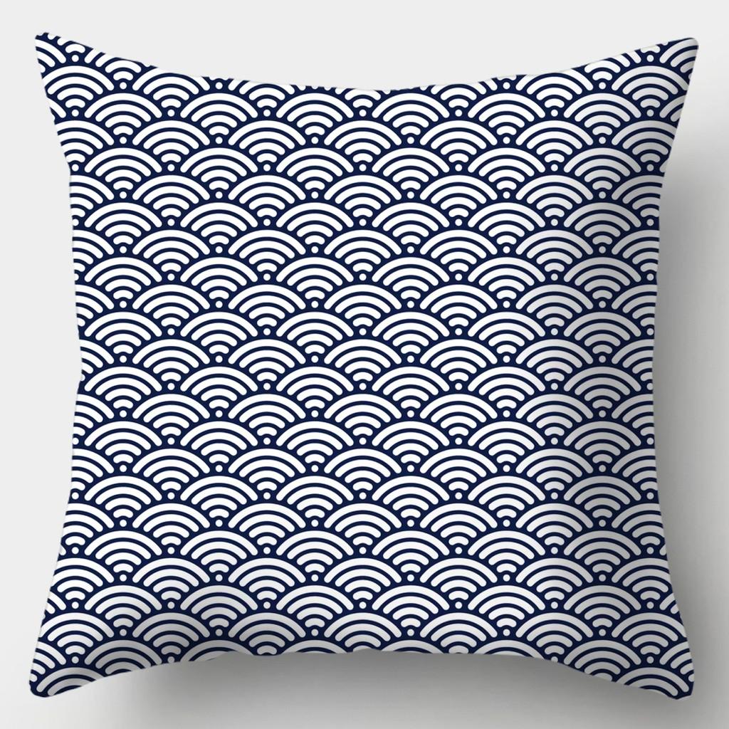 Creative Blue Collection Pillowcase Square Sofa Pillowcase Striped Plaid Cushion Cover