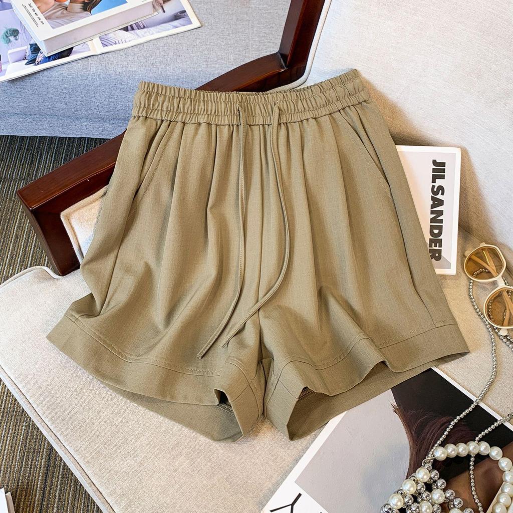 Summer Slimming Elastic Waist Wide-Leg A-Line Shorts