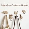 Cute Design Animal Hook Hickory Wood Key Hanging Hook Nordic Style Perforated Hook  Wardrobe