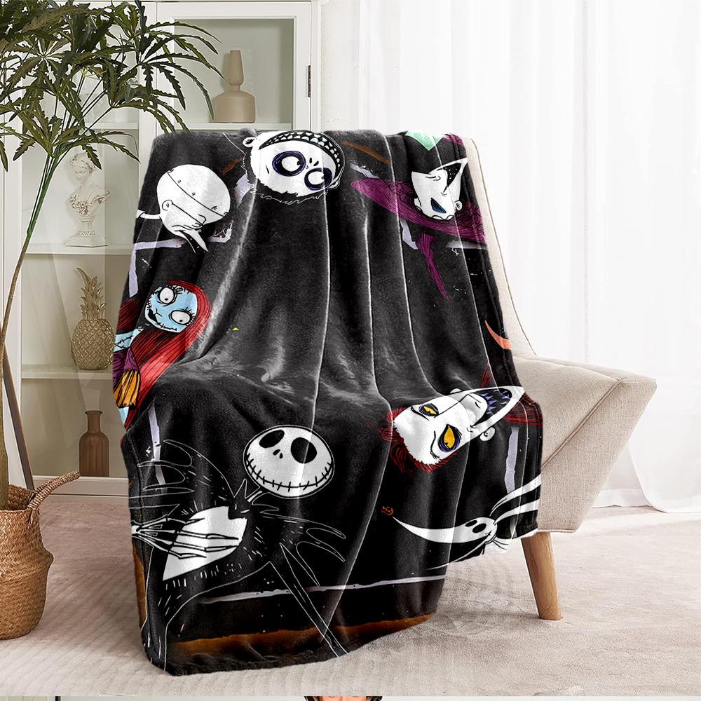 The Nightmare Before Christmas Theme Printed Blanket - Perfect for Couch, Bed, Travel & Outdoor Use | Machine Washable, Cozy & Durable.