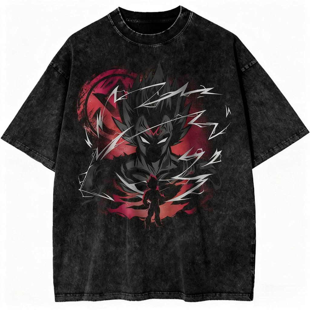 Dragon Ball Super Saiyan Gohan Printed Tshirt Mens and Womens Washed Tshirt High Quality Vintage Cotton Tshirt Tops