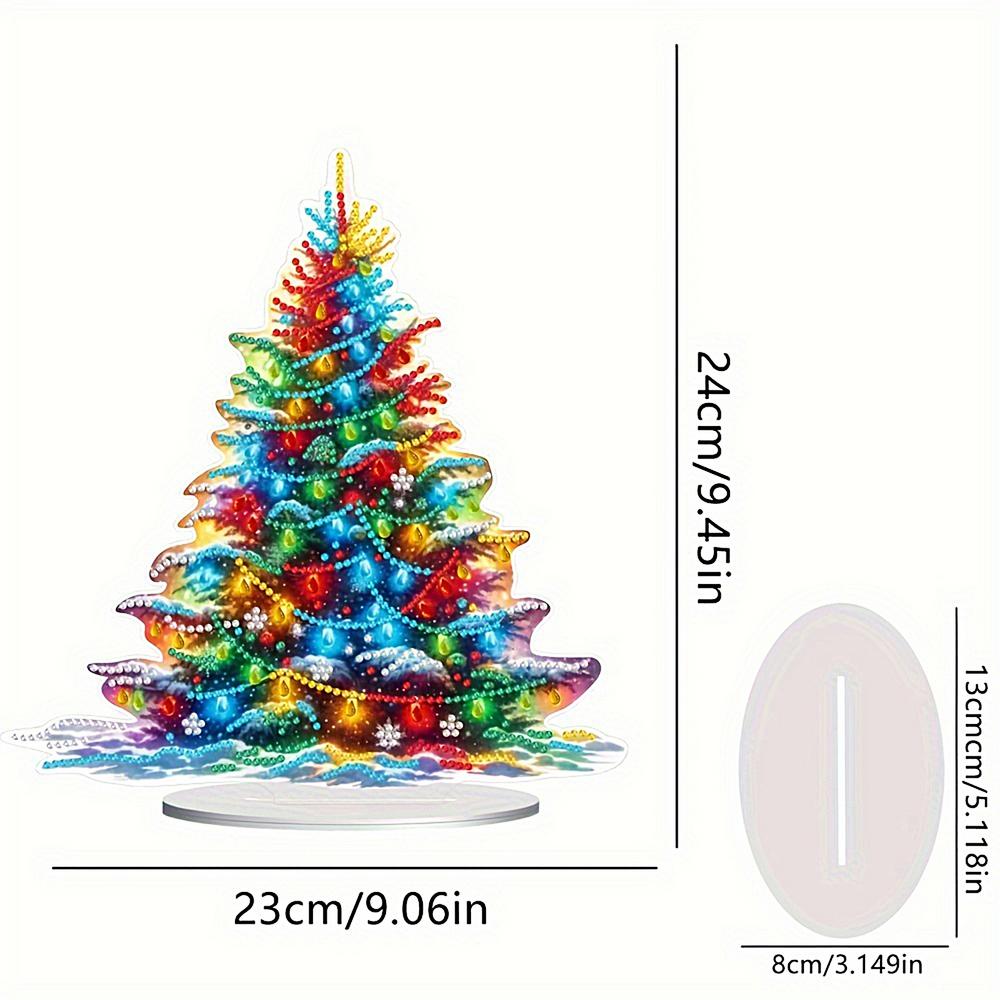 Gem Art Tabletop Ornaments Christmas Theme Crystal Gem Art Painting Desktop Ornaments For Home Living Room Rhinestone Art