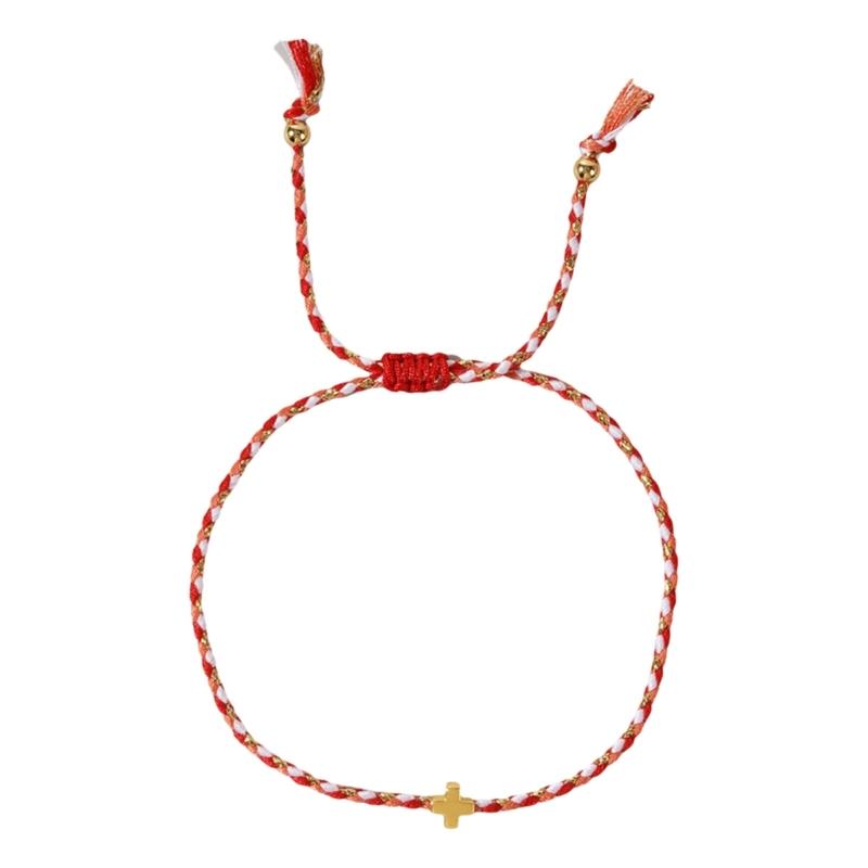 Trendiga bohemiska stilar Robust armband av bomullsrep med eleganta korshänge, för alla kön