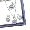 Elegant Three-Piece Set: Genuine Freshwater Pearl Pendant, Earrings, and Ring