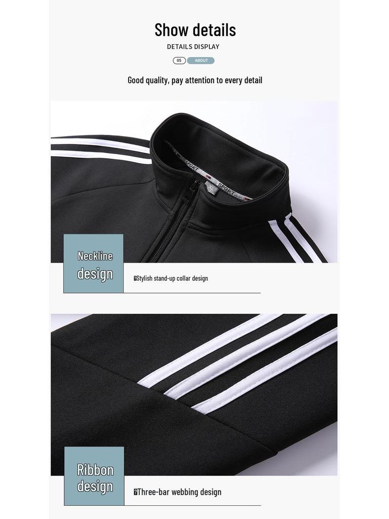 Chaqueta con capucha y cárdigan de tres rayas para hombre para primavera/otoño - Moda deportiva casual