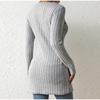 Eleganter Damen-Pullover mit langen Ärmeln, modischer Knopfleiste, quadratischer Kragen, schulterfrei, lässiger Pendelpullover für Herbst und Winter