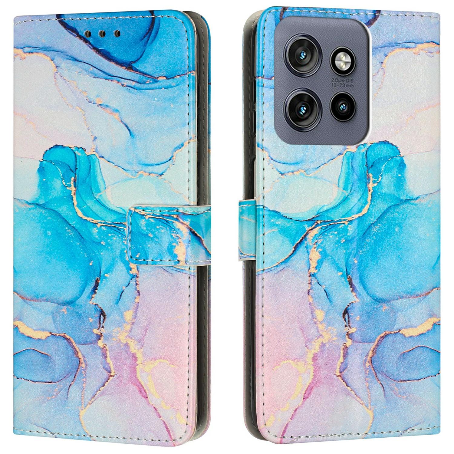 

Stand Case for Motorola Moto S50 5G/Edge 50 Neo 5G/ThinkPhone 25 5G Marble Pattern PU Leather Wallet Phone Cover C