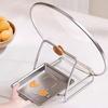 Portable Stainless Steel Cutting Board Holder Rustproof Large Capacity Spoon Holder with Draining Tray Pot Lid Stand