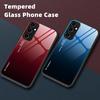 For Samsung Galaxy A34 5G Gradient Color Phone Case Tempered Glass+PC+TPU Hybrid Shell Shock Absorption Cover