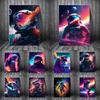 Abstract Space Astronaut Colorful Prints Poster Canvas Painting Modern Wall Art Pictures For Living Room Bedroom Home Decoration