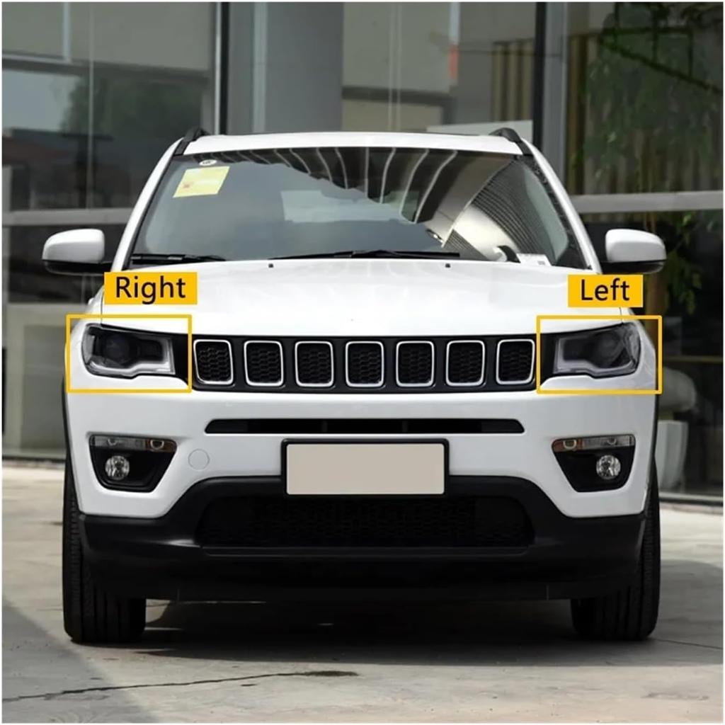 Compatible For Jeep Compass 2017 2018 2019 2020 Front Headlamp Lens Cover Headlight Shell Transparent Shade Plexiglass Lampshade Housing(Left)