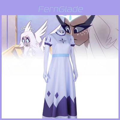 Fantasia Cosplay de Anjo Emily do Hazbin Hotel Confortável Tecido de Poliéster Para Halloween