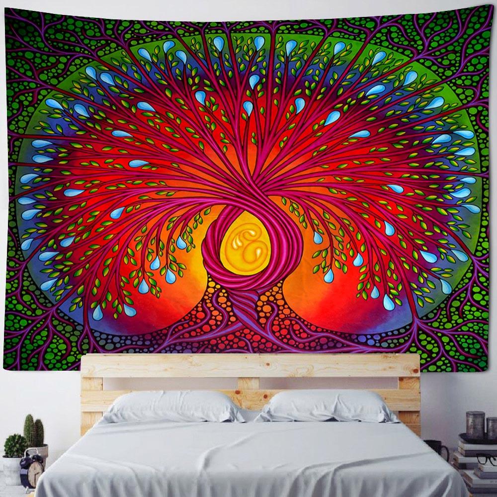 Tree Of Life Tapestry Kawaii Bedroom Decoration Mandala Home Wall Decoration Blankets Aesthetics Living Room Hanging Cloth