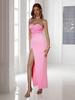 Amazon European and American Fashion Backless Split Dress, Women's New Tube Top Slim Sexy Dress Dress