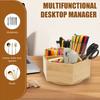Drehbarer Stifthalter Holz Schreibtischorganizer Große Kapazität Stifteaufbewahrungsbox Vielseitige Schreibwaren-Organizer für Schule Büro