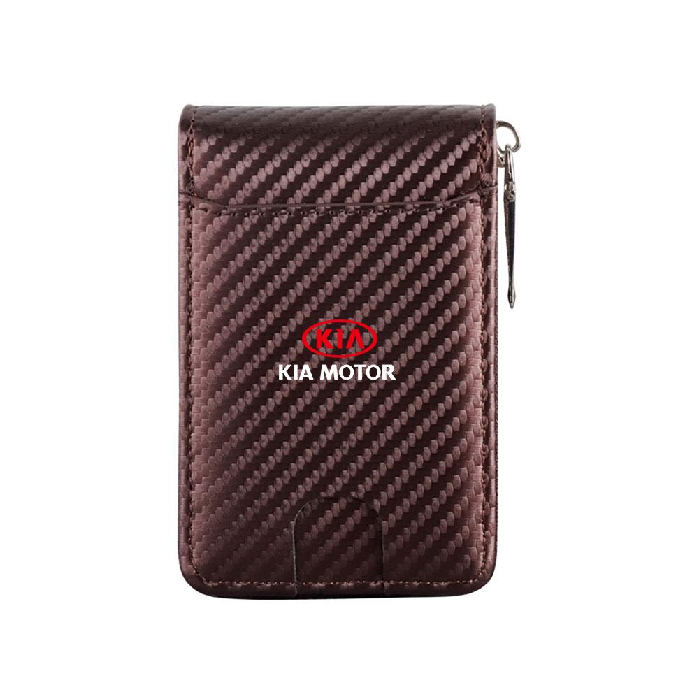 Car Portable Credit Card Holder Driver License Storage Bag Wallet Accessories For Kia Sportage Rio Ceed Soul Sorento Picanto K3