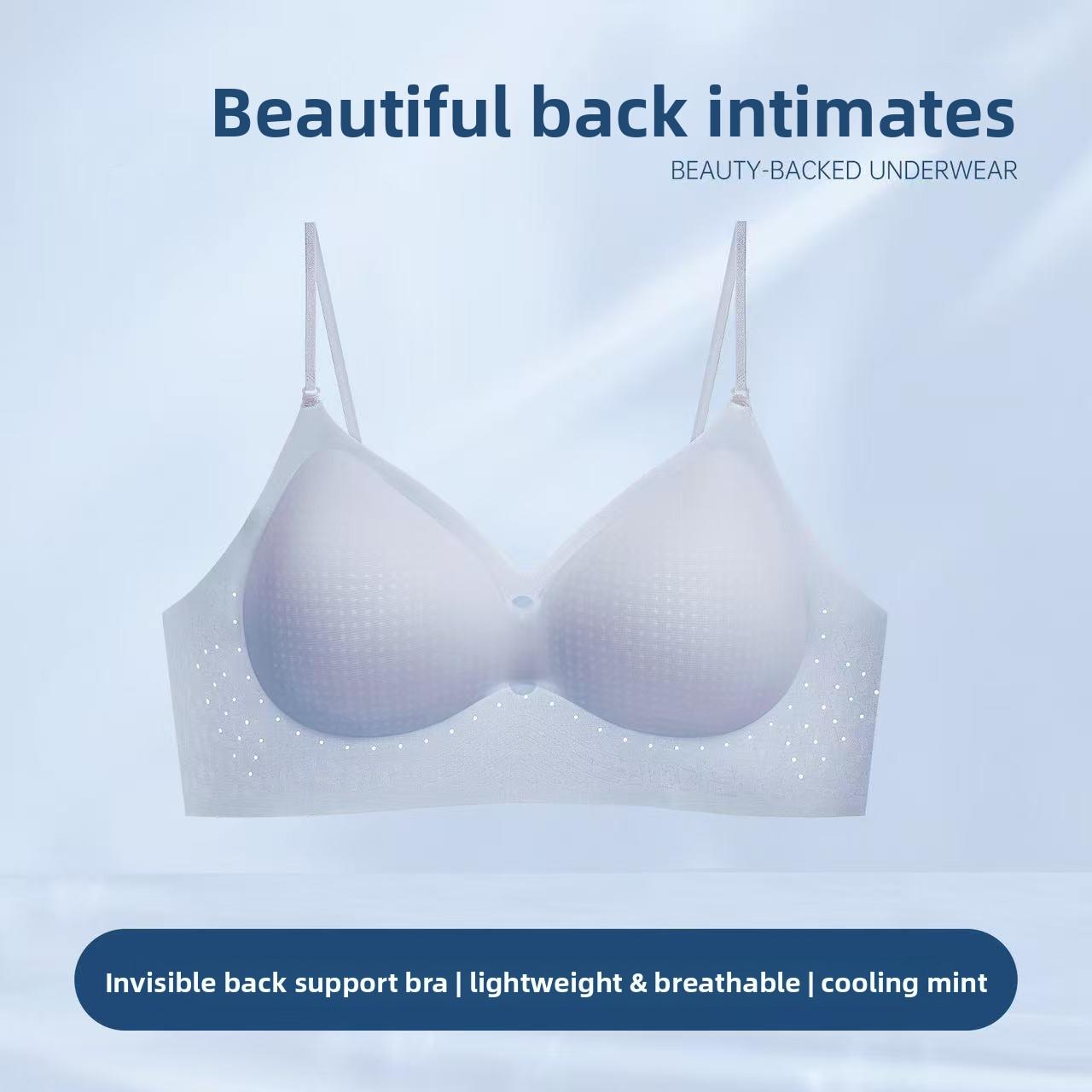 

Women s Summer Thin Thin Shoulder Strap Small Chest Gathered Fixed Cup No Trace Breathable Underwear 32/70ABC синий