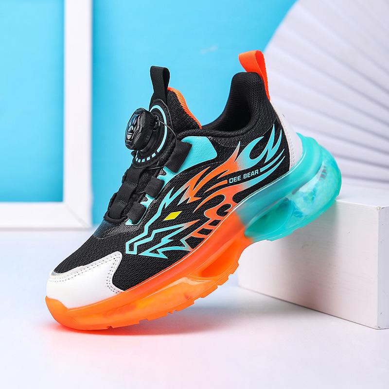

Кроссовки для мальчиков Осень 2024: Поворотная пряжка, Нескользящие, Износостойкие, Сетчатые кроссовки для бега для детей Size 40, Insole 25.4cm оранжевый