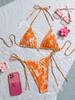 Women's Lace-Up Two-Piece Print Bikini - European & American Design