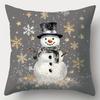 1pc Grey Christmas Cushion Cover Snowman Pine Printed Durable Cover 2025 New for Home Ornament Xmas New Year Christmas Decor