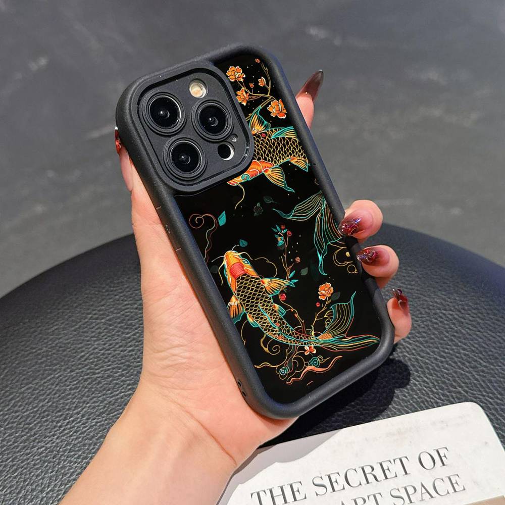 

Чехол для телефона из мягкого ТПУ с рисунком «Рыба Кои» для iphone 17 Air 16 15 14 13 12 11 Pro Max Plus iPhone 12pro max