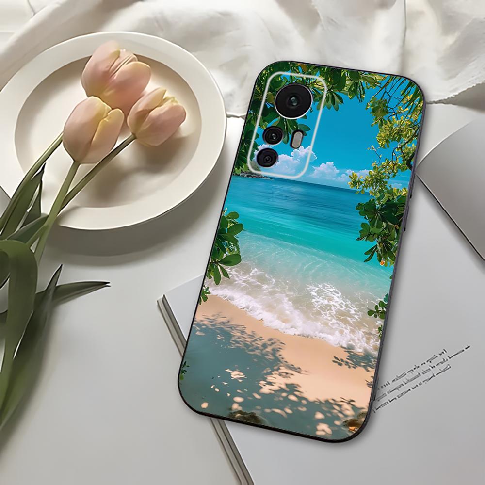 Beach Phone Case For Xiaomi 11 Redmi Note 11 5G 8T 9A 9 10T Note8Pro Note9 12SUltra Black Case