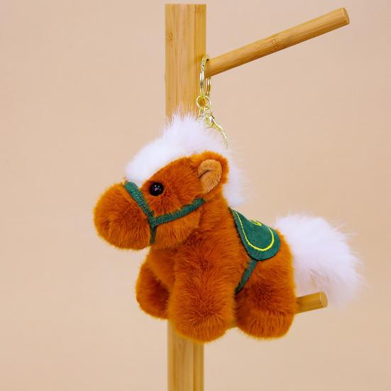 Realistic Pony Plush Keychain 2026 Year of The Horse Plush Keyring Cute Pony Doll Soft Stuffed Animal Birthday Gifts for Kids