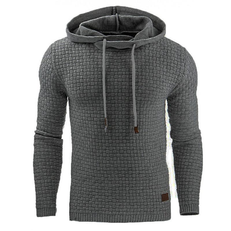 Autumn Men's Jacquard Sweatshirt Long Sleeved Hooded Sweatshirt Warm Color Hooded Sweatshirt Hoodies & Sweatshirts (men’s)