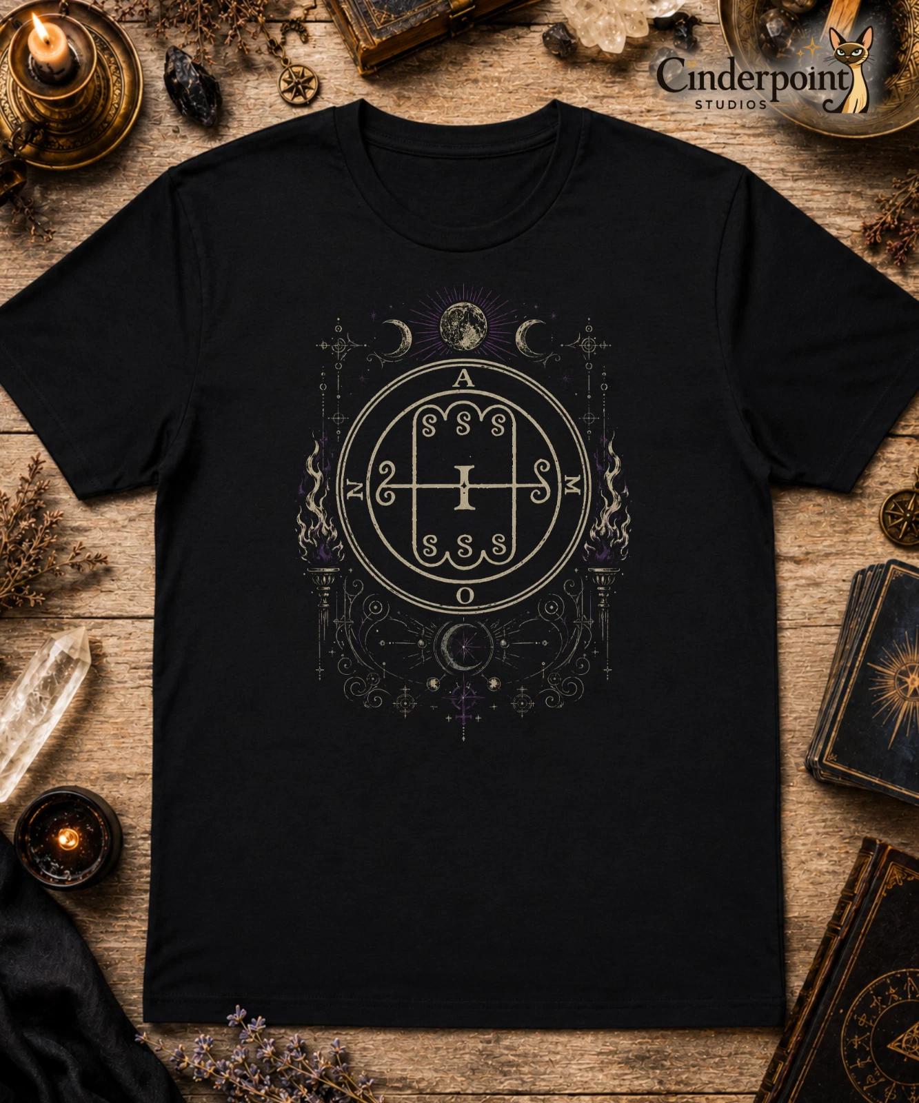 Seal of Amon T Shirt Ars Goetia Powerful Demon Sigil Art Black Magick Tee XS-5XL XXXXL