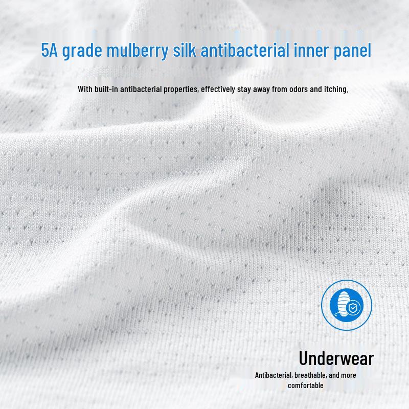 Yu Yue Men's Mid-Waist Ice Silk Seamless Underwear - Comfortable, Thin, Antibacterial Mulberry Silk